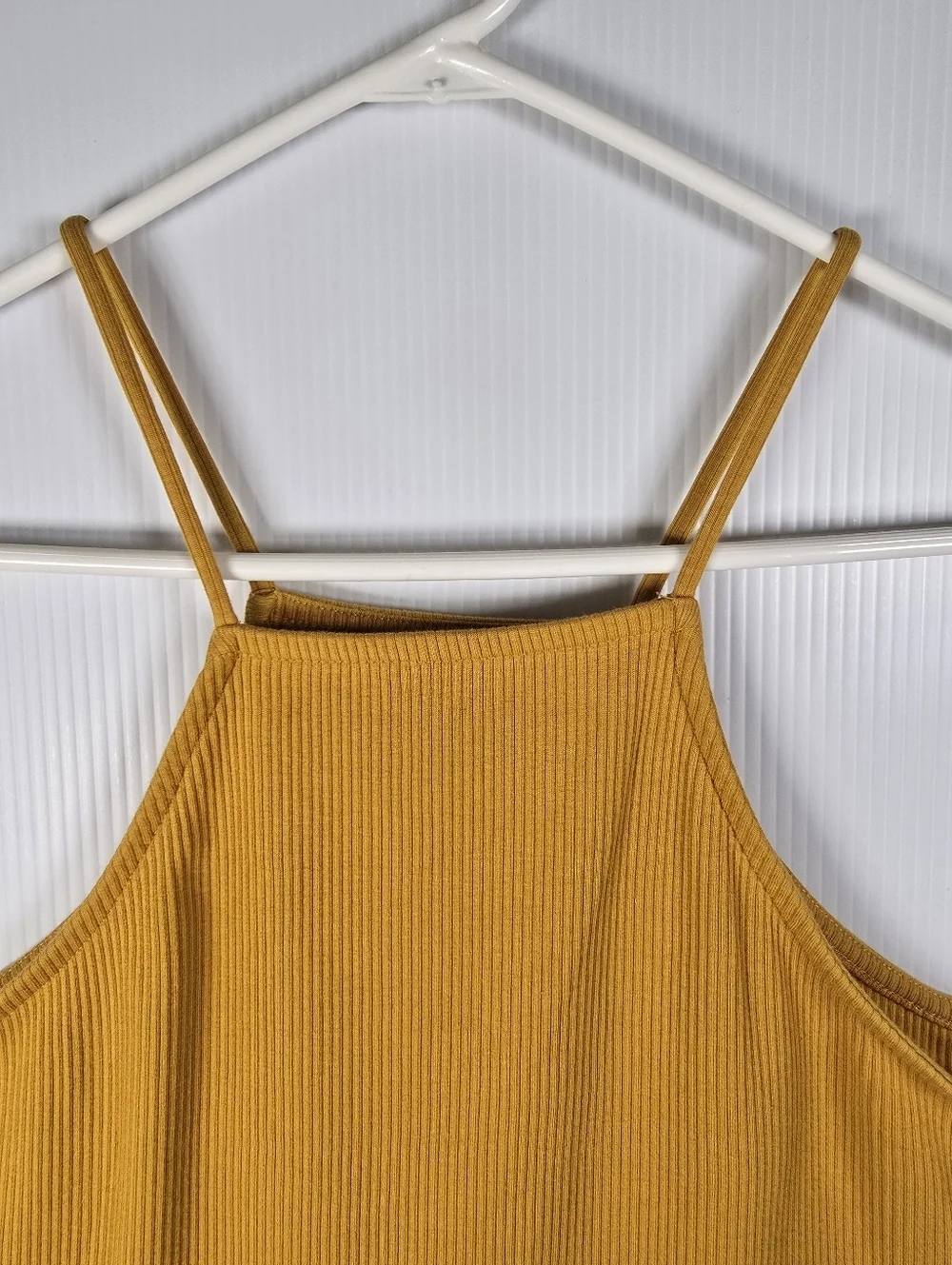 J. Crew Ribbed Halter Crop Top in Mustard  Size XL Summer Festival Boho Vacation